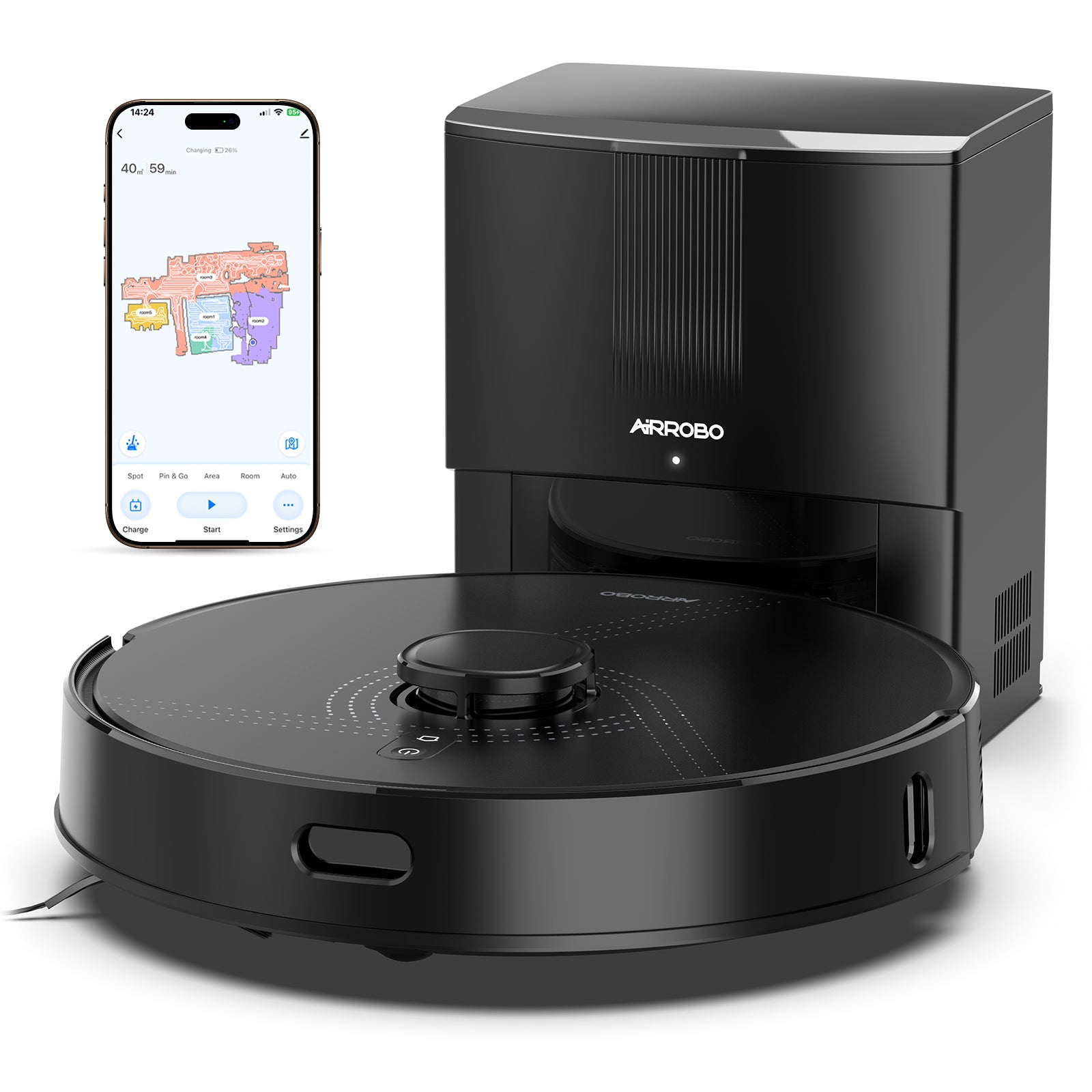 AIRROBO Q20+ avec station auto-vidange et application mobile