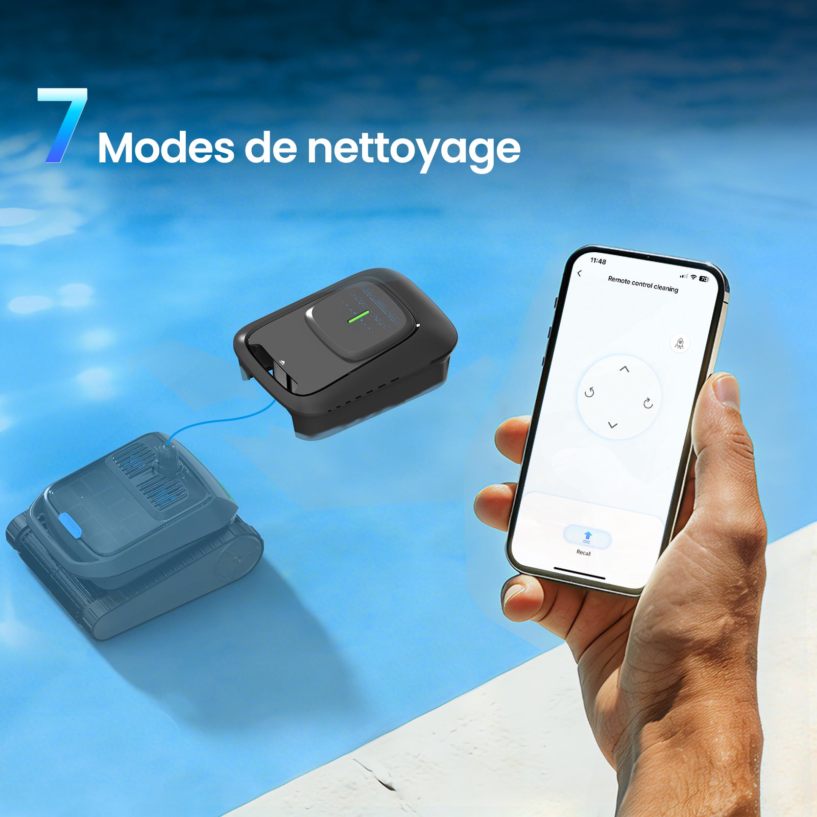 AIRROBO Omni CP400 Robot de Piscine 4‑en‑1 pour Piscines Hors Sol et Enterrées avec Écumeur de Surface