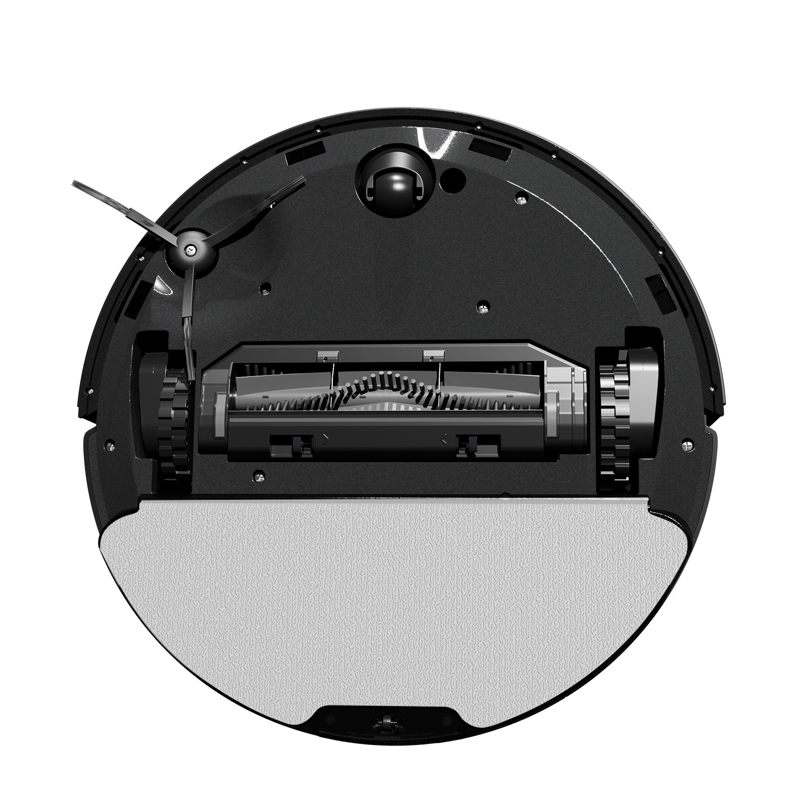 AIRROBO Q20+ vue dessous avec brosse et serpillière