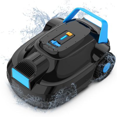 AIRROBO CP02 robot aspirateur de piscine sans fil en action dans une piscine enterrée.