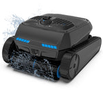 Load image into Gallery viewer, Robot de piscine sans fil AIRROBO CP400 Lite, vue avant trois-quarts, avec molette de contrôle, capteur SMART-SENSOR et brosse de nettoyage frontale, sur fond blanc
