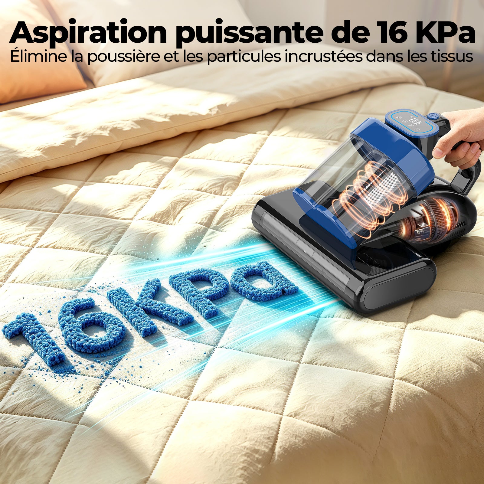 AIRROBO VM20 Aspirateur pour matelas avec séchage à air chaud et nettoyage profond UV