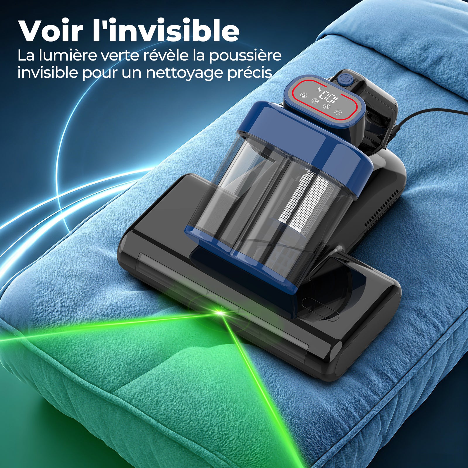 AIRROBO VM20 Aspirateur pour matelas avec séchage à air chaud et nettoyage profond UV