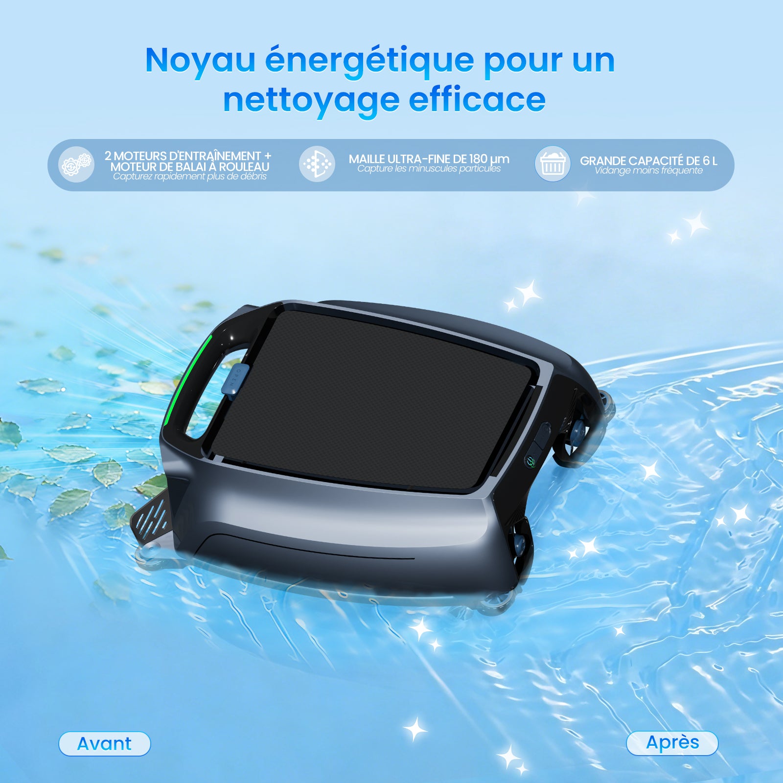 AIRROBO SP200 Nettoyeur de surface de piscine robotisé 4‑en‑1 automatique à énergie solaire