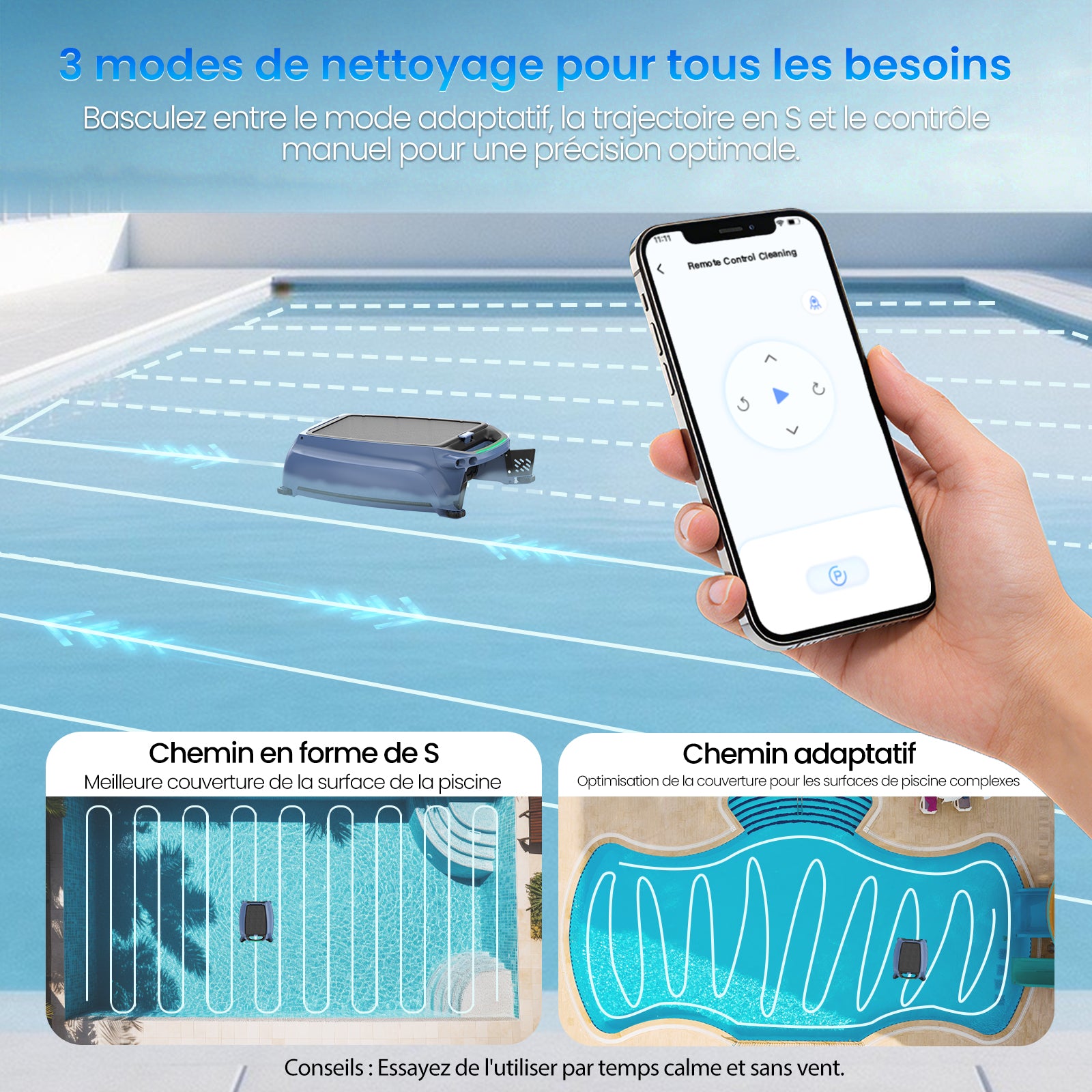 AIRROBO SP200 Nettoyeur de surface de piscine robotisé 4‑en‑1 automatique à énergie solaire
