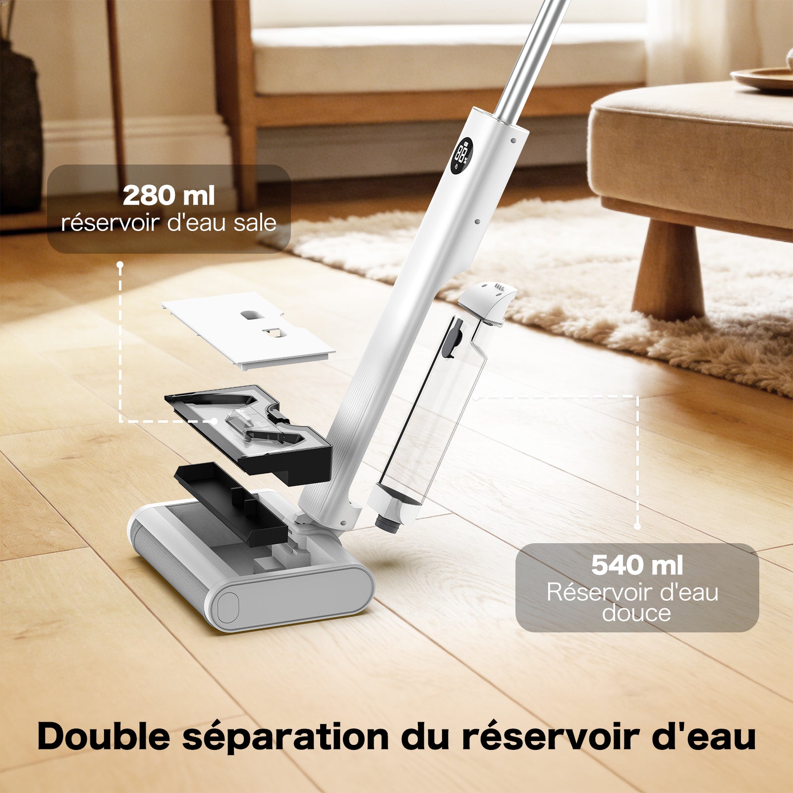 AIRROBO FC10 - Nettoyeur électrique sans fil ultra-léger