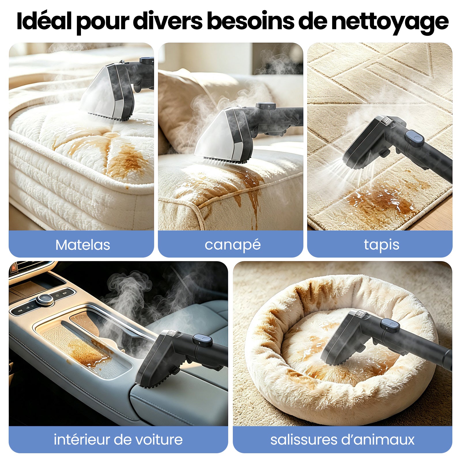 AIRROBO CP100 Nettoyeur de taches tout-en-un avec stérilisation à la vapeur