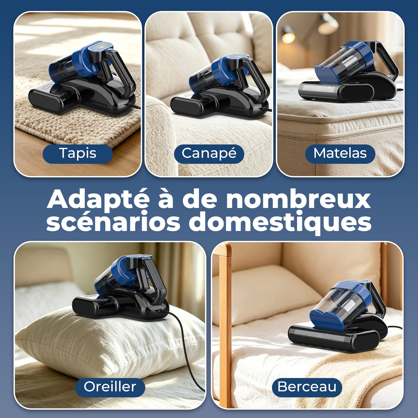 AIRROBO VM20 Aspirateur pour matelas avec séchage à air chaud et nettoyage profond UV