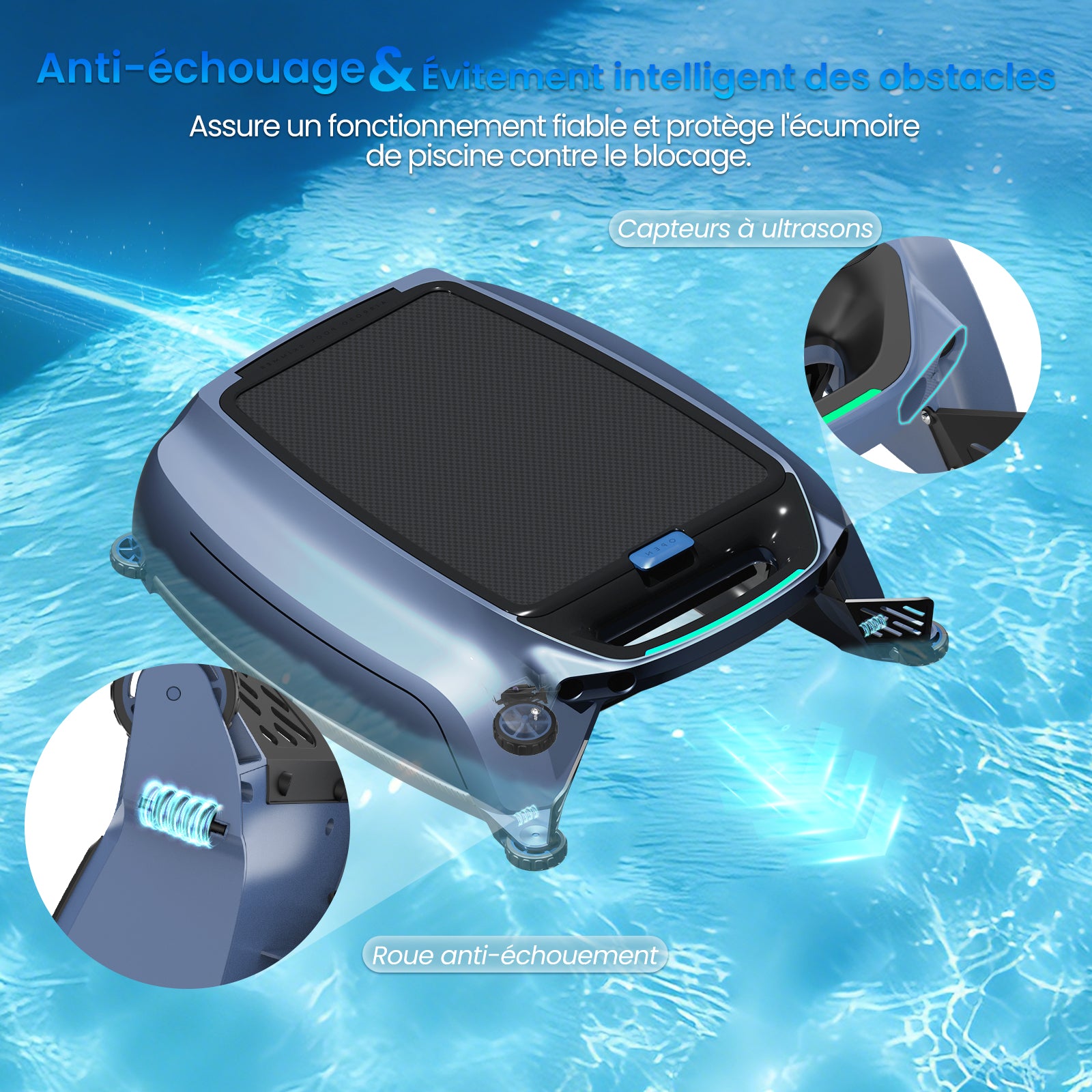 AIRROBO SP200 Nettoyeur de surface de piscine robotisé 4‑en‑1 automatique à énergie solaire